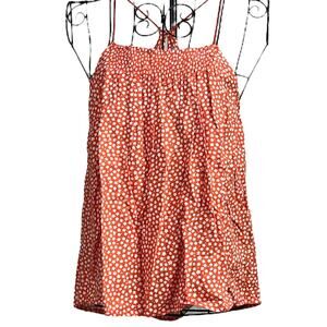 No Boundaries Sleeveless Summer Tank Top Blouse Size XSmall Orange White Flowers